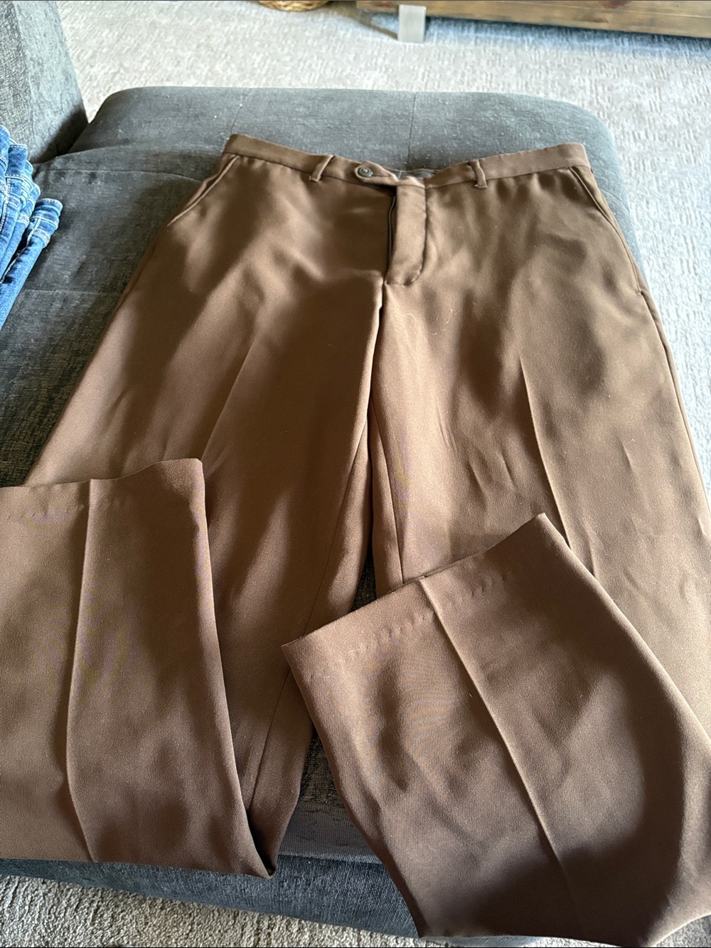 Haggar Brown Men's Dress Pants - Straight Leg Work Trousers